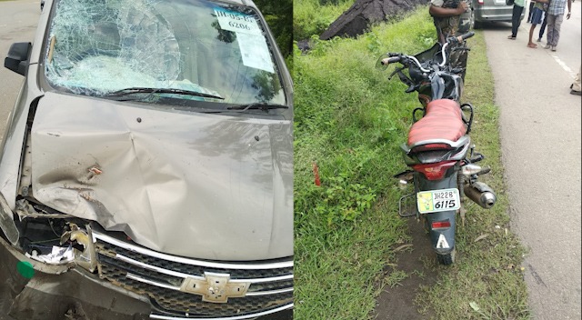 बेटी को मेडिकल का एग्जाम दिलाने जा रहे दंपति का बाइक दुर्घटनाग्रस्त, पति की मौत