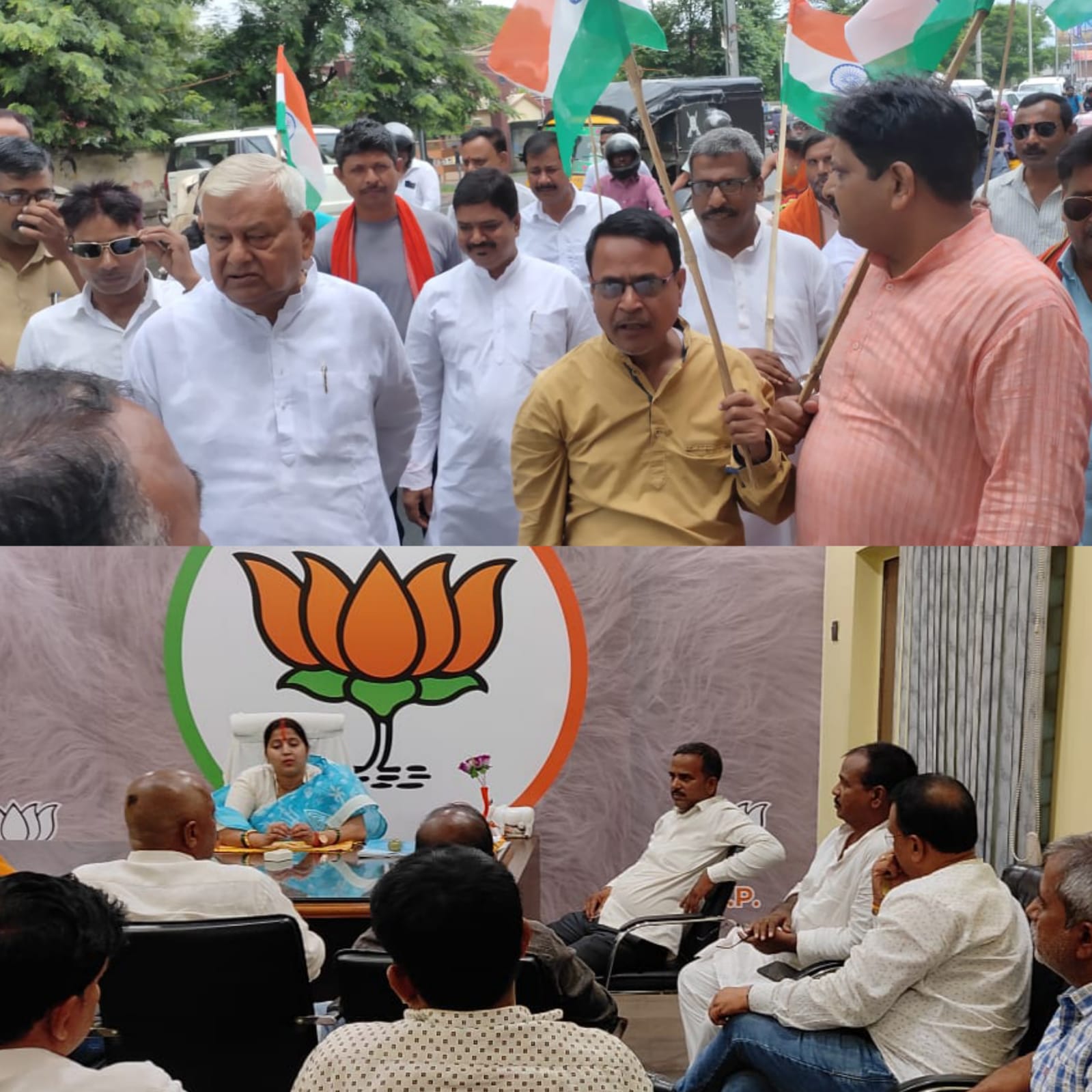 अमृत महोत्सव पर बदला -बदला दिख रहा है धनबाद का माहौल, भाजपा ने तिरंगा .तो कांग्रेस ने निकाला गौरव यात्रा