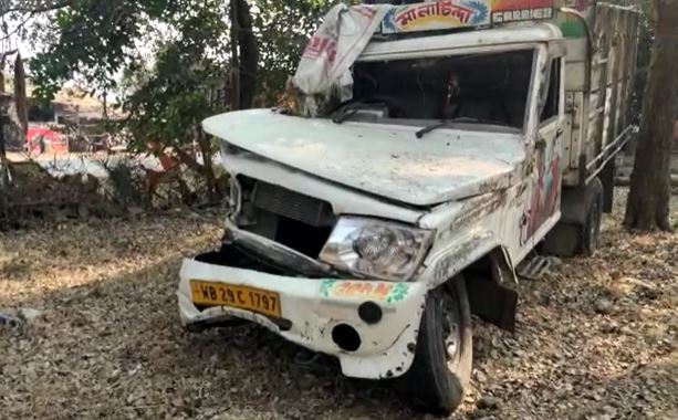 दुमका: मछली लदा पिकअप वैन पलटा, कोई हताहत नही  