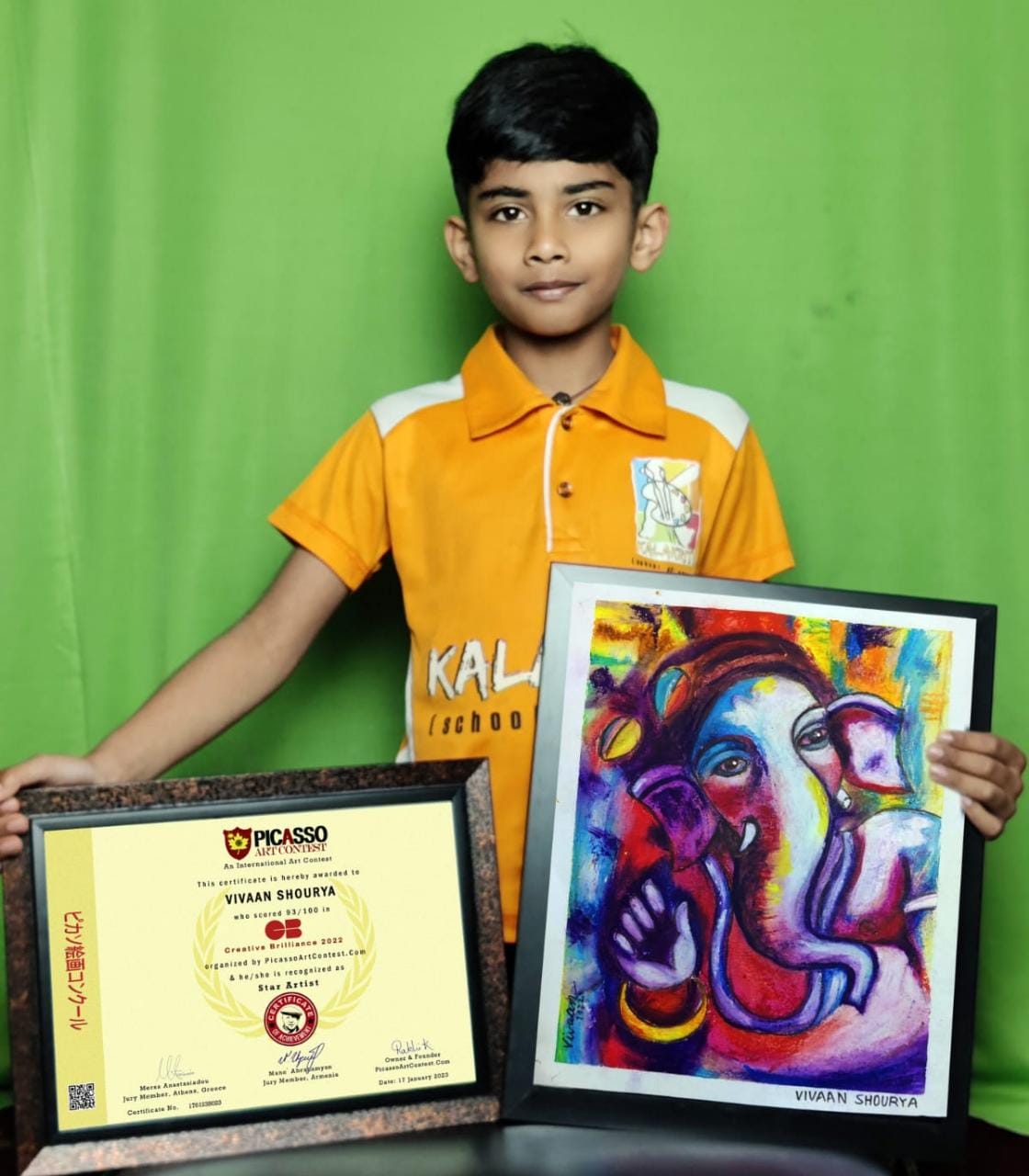 6 वर्षीय विवान शौर्या ने पेंटिंग में जीता अंतरराष्ट्रीय पुरस्कार, 38 देशों के 1100 प्रतिभागियों में मिला स्टार आर्टिस्ट अवार्ड 