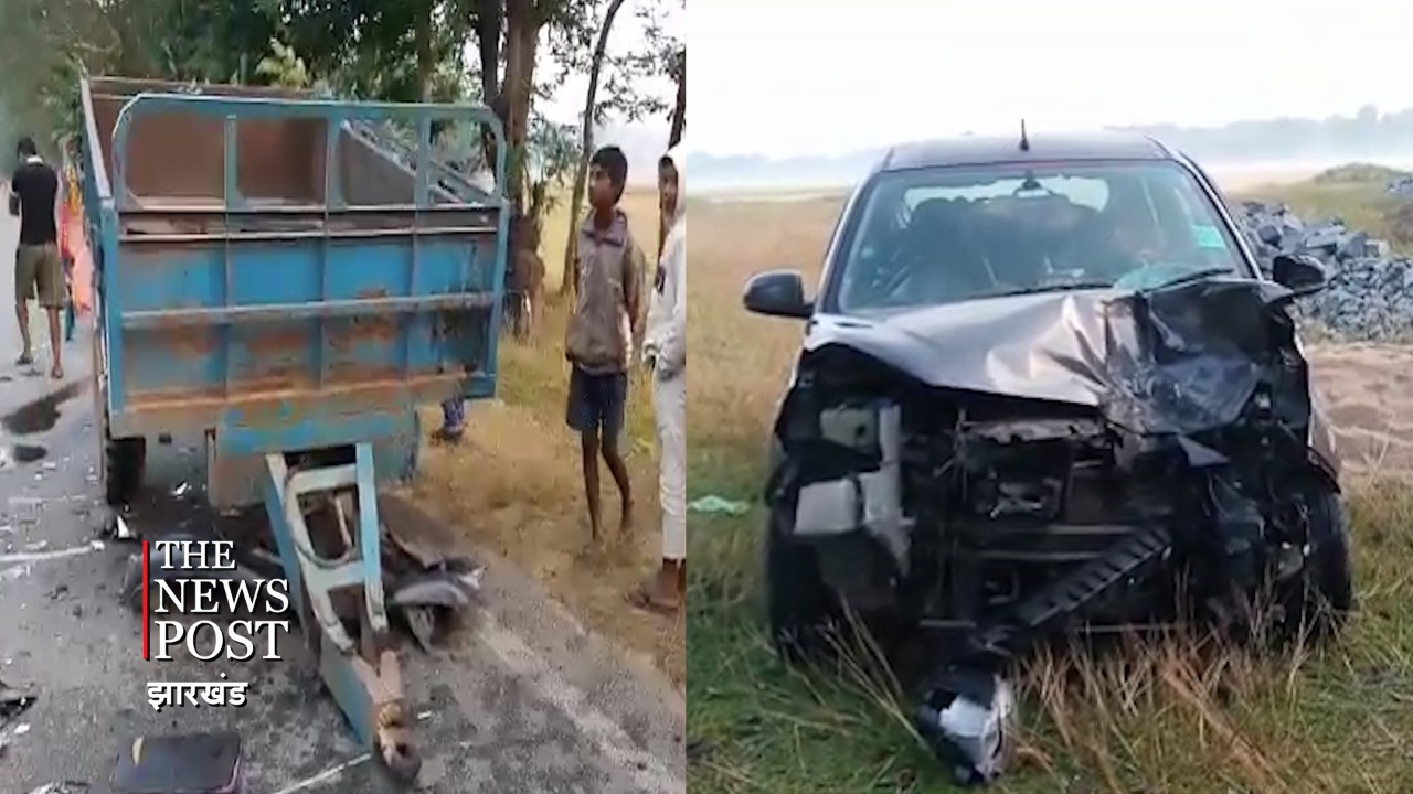 कार और ट्रैक्टर में टक्कर, चार गंभीर रूप से घायल