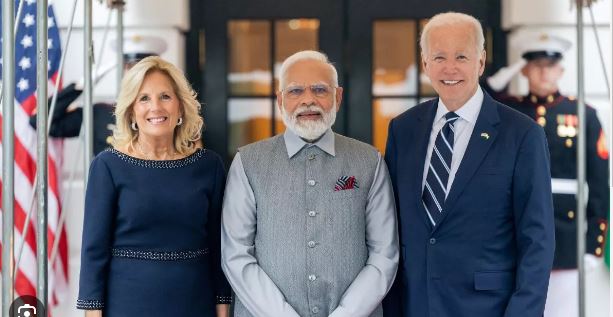 प्रधानमंत्री नरेन्द्र मोदी का अमेरिकी राष्ट्रपति जो बाइडन ने किया जोरदार स्वागत , व्हाइट हाउस में गूंजा राष्ट्रगान
