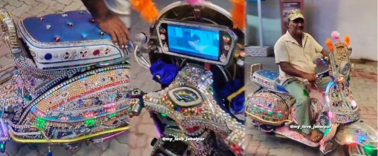 सोशल मीडिया पर वायरल हुआ स्कूटर, दुल्हन की तरह सजावट और टेलीविजन की व्यवस्था, देखिए ये VIRAL वीडियो