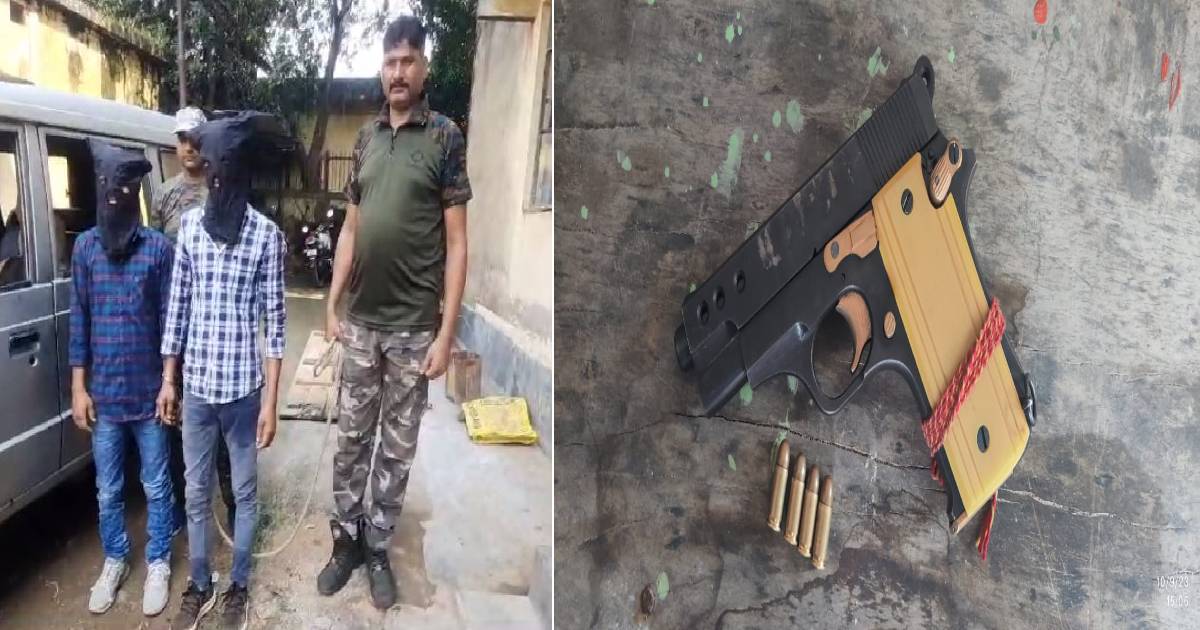 दुमका: अपराध की योजना बनाते दो युवक गिरफ्तार, पिस्टल और जिंदा कारतूस बरामद