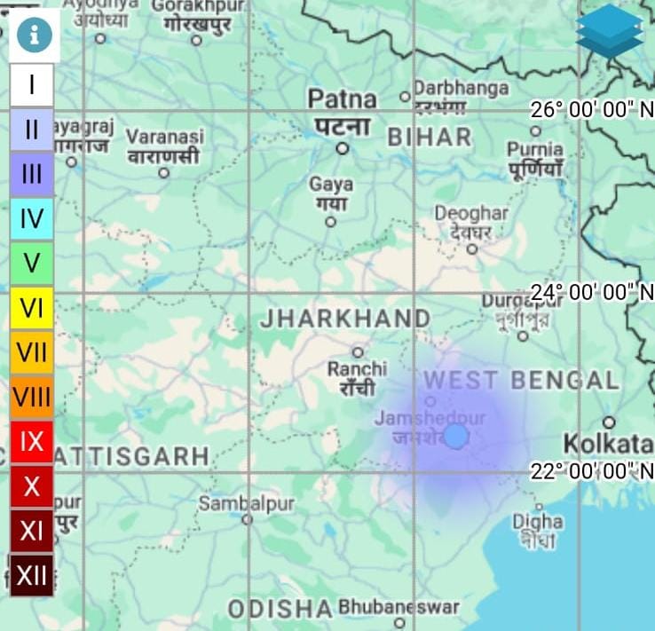 जमशेदपुर और आसपास के क्षेत्र में भूकंप के झटके, जानिए कितनी थी तीव्रता