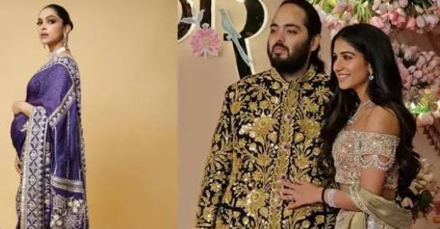 दीपिका पादुकोण ने पहली बार साड़ी में शो किया बेबी बंप, पर्पल साड़ी में दीपिका ने लूटी अंबानी की महफिल  