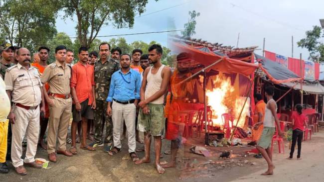 BREAKING: बासुकीनाथ मेला में गैस सिलेंडर से दुकान में लगी आग, टला बड़ा हादसा