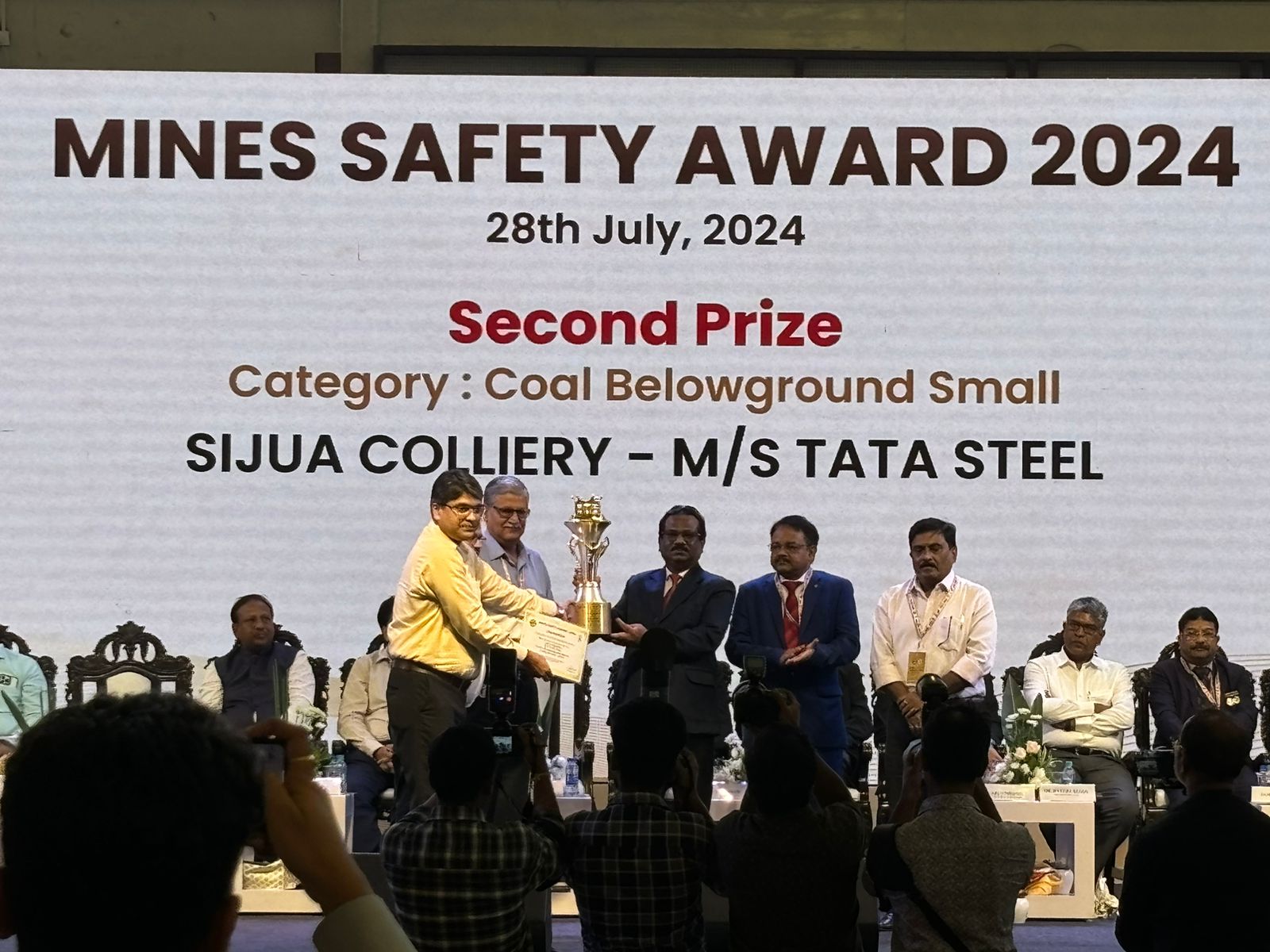 टाटा स्टील, झरिया डिवीजन ने प्रथम ऑल इंडिया लेवल माइन सेफ्टी अवार्ड में जीता पुरस्कार