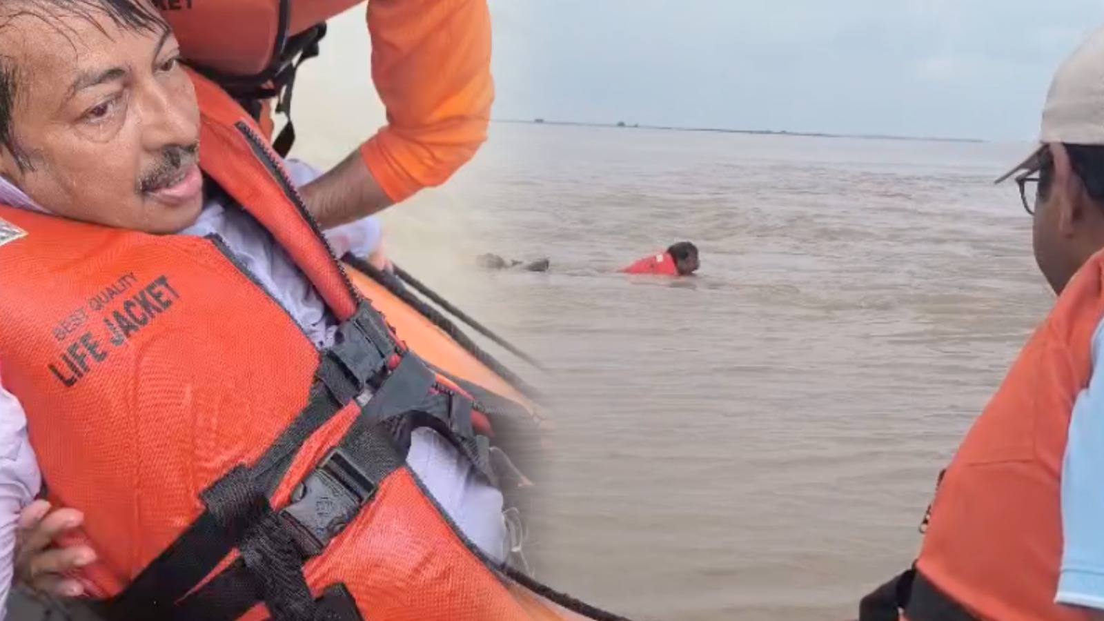 BIG BREAKING: निरीक्षण करने गए अभियंता बाढ़ में बहे, कड़ी मशक्कत के बाद NDRF की टीम ने किया रेस्क्यू