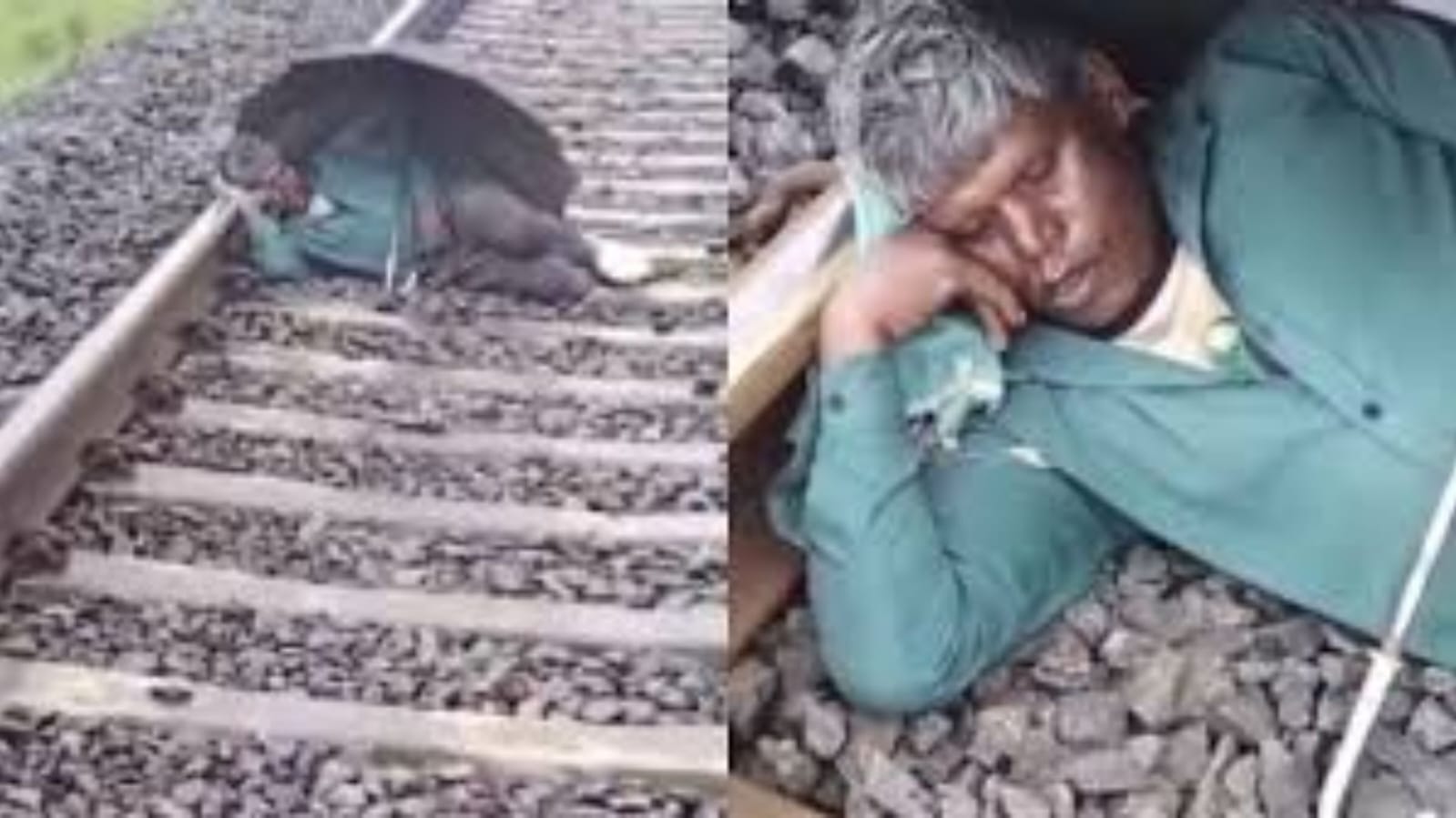 Viral Video: ट्रेन की पटरी पर छतरी लगा कर सो रहा था शख्स तभी आ गई ट्रेन, देखिए फिर क्या हुआ