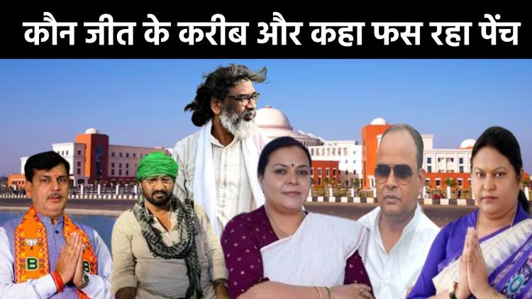 EXCLUSIVE JHARKAHND ELECTION 2024: देखिए संथाल परगना प्रमंडल की 18 सीट पर किसका रहेगा कब्जा, कौन जीत के करीब और कहां फस रहा पेंच  