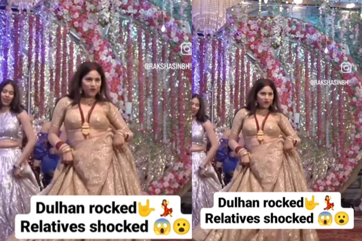 Bride Viral Video: दुल्हन ने स्टेज पर दुपट्टा फेंक ‘ऊं उं अंटावा’ गाने पर किया बोल्ड डांस,लोग बोले-दुल्हन Rocked रिलेटिव Shocked 