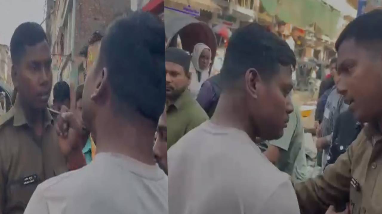 बिहार में बेबस पुलिस, जवान को पैर छूने पर युवक ने किया मजबूर, देखिए वीडियो
