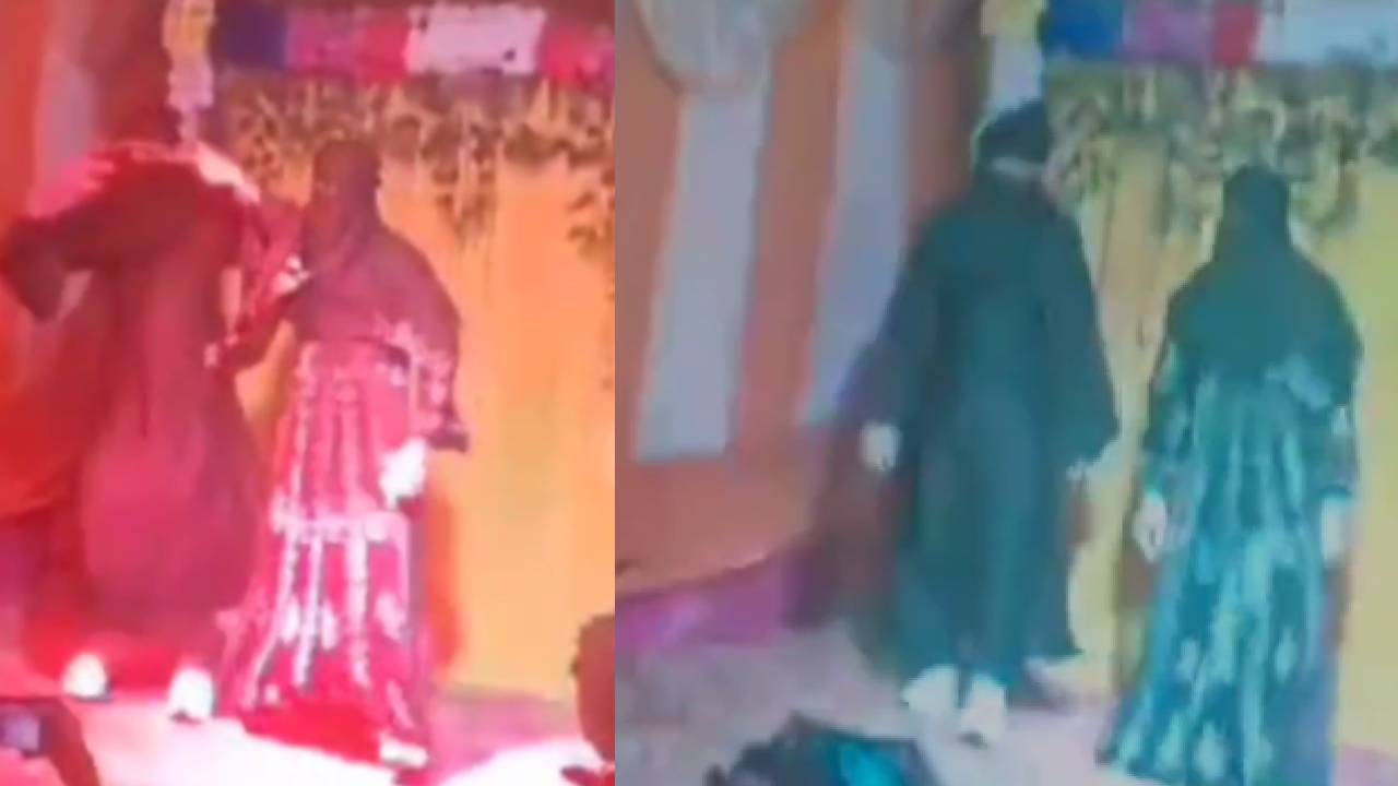 सरस्वती पूजा पंडाल में युवकों ने हिजाब पहनकर मारी एंट्री, अश्लील गाने पर किया डांस, वीडियो वायरल होते ही थाने में लगा रहे हाजिरी