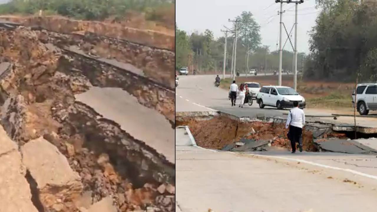 म्यांमार में धंसी सड़कें, ढही इमारत, देखिए भूकंप का खौफनाक मंजर