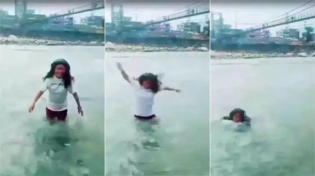 Reel बनाने के चक्कर में गंगा में समा गई महिला, घाट किनारे मम्मी-मम्मी चीखती रही मासूम, देखिए दिल दहलाने वाला Video  