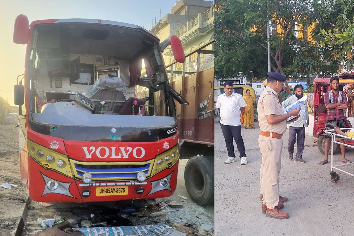 पटना में नेशनल हाईवे पर पलटी बस, रिटायर्ड बीएसएफ अफसर के पत्नी की मौत, कई घायल