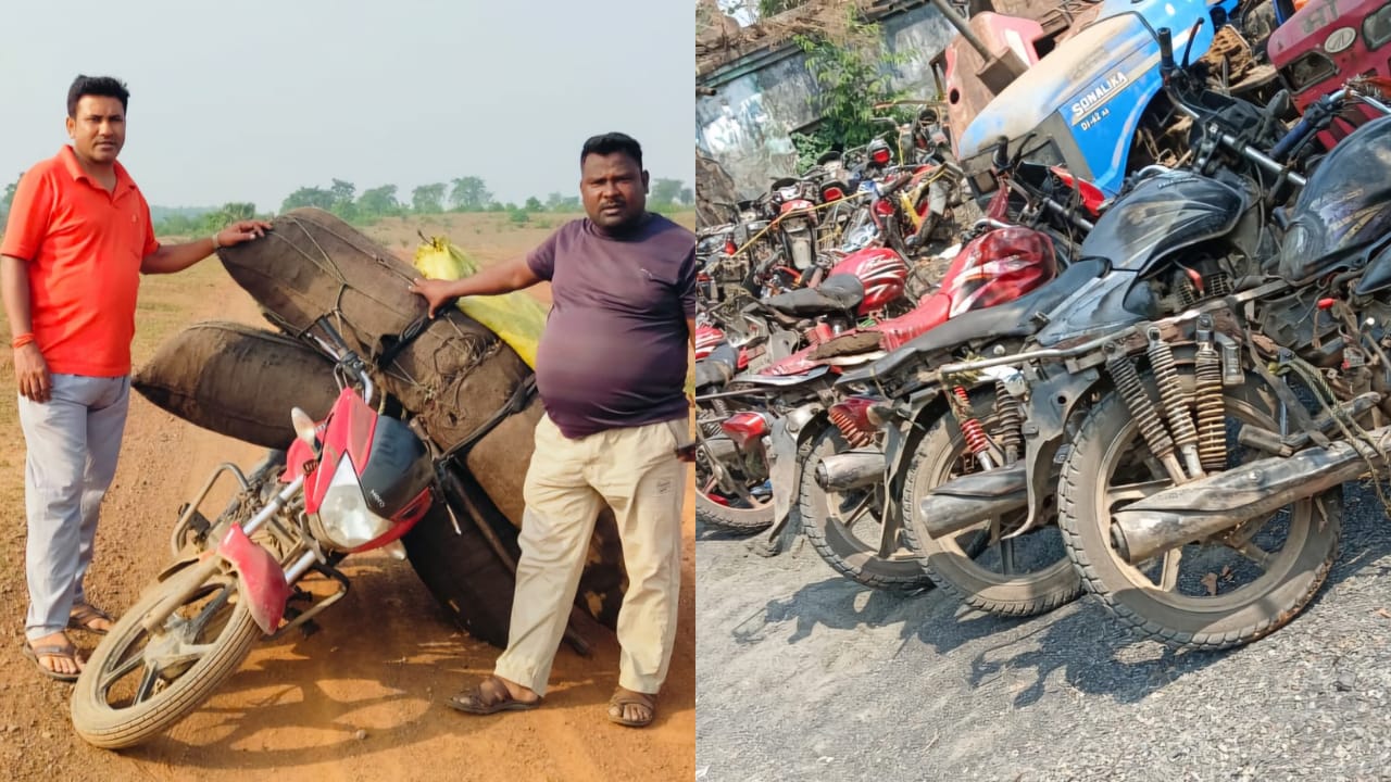 पाकुड़: कोयला तस्करों पर पुलिस ने कसा शिकंजा, 7 बाइक और 40 क्विंटल कोयला जब्त