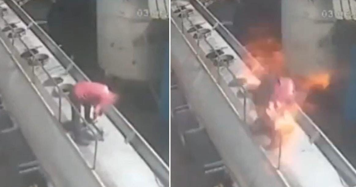 मुंह में सिगरेट दबाए तेल टैंकर का ढक्कन खोल रहा था शख्स, तभी हुआ कुछ ऐसा.....Video देख दहल जाएंगे आप