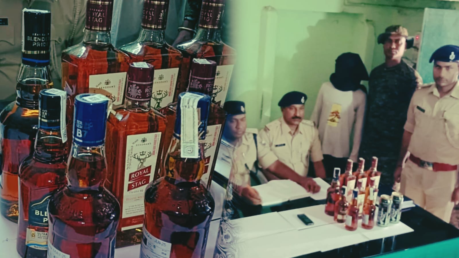 भागलपुर में धान के बोरे में छुपाकर ला रहे थे विदेशी शराब, पुलिस ने कसी नकेल तो भारी मात्रा में बरामद हुआ बीयर और शराब