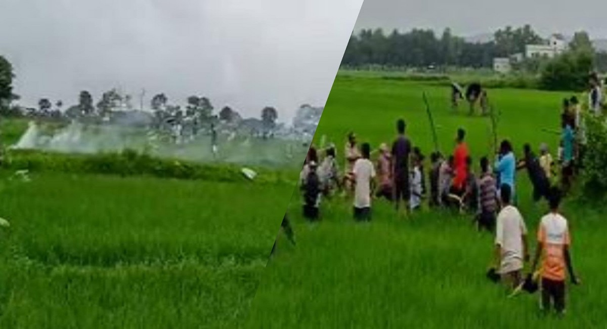 BREAKING: नगड़ी पहुंचे किसानों पर छोड़े गए आंसू गैस के गोले, ग्रामीणों को पुलिस ने खदेड़ा