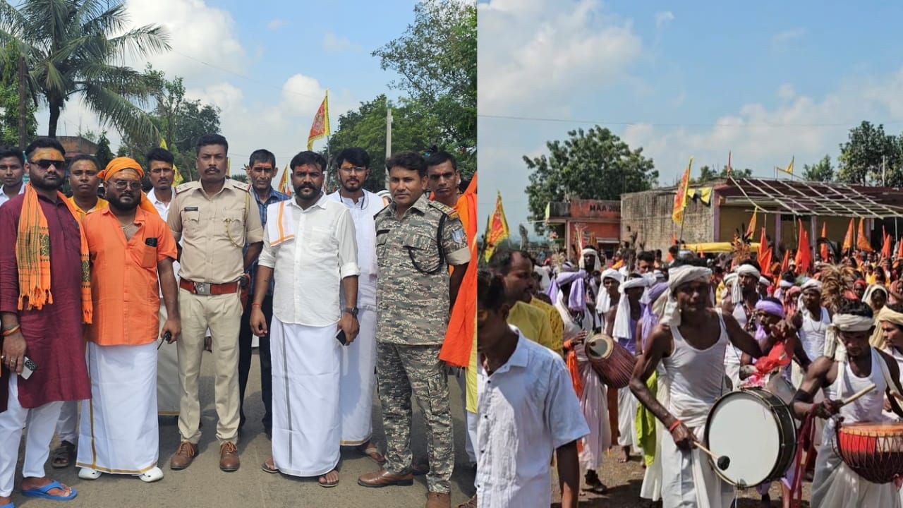 तारापुर में दुर्गा पूजा की भव्य कलश शोभायात्रा, आदिवासी संस्कृति की झलक ने खींचा सबका मन