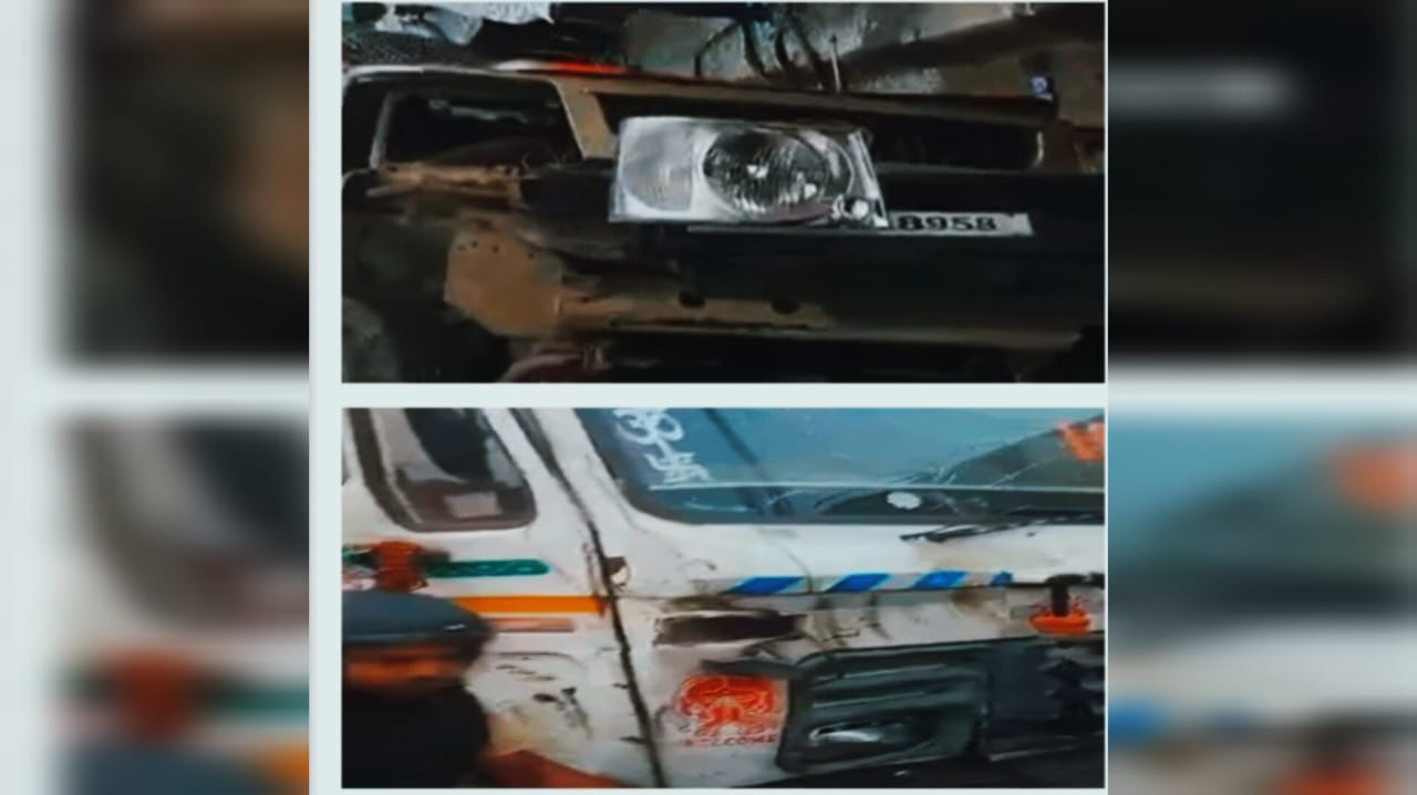 तेज रफ्तार हाइवा ने पुलिस वाहन को रौंदा, ड्यूटी पर निकली पुलिस की पेट्रोलिंग गाड़ी को मारी जोरदार टक्कर