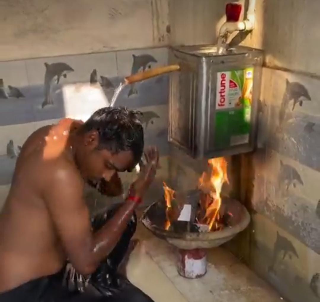 ठंड में नहाने का अनोखा उपाय! लड़के का देसी इनोवेशन देख लोग हुए दंग, देखिए Video 