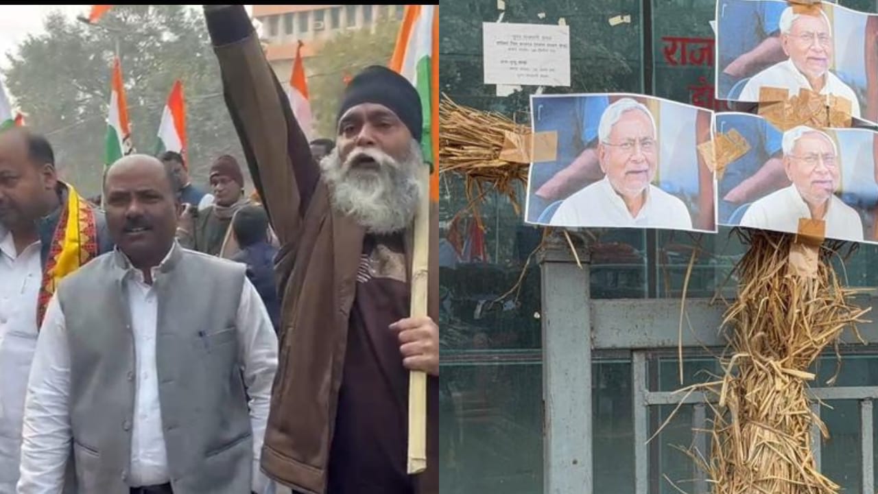 नीट छात्रा मौत मामला: पटना में कांग्रेस पार्टी का जोरदार विरोध प्रदर्शन, कार्यकर्ताओं ने सीएम नीतीश फूंका पुतला 