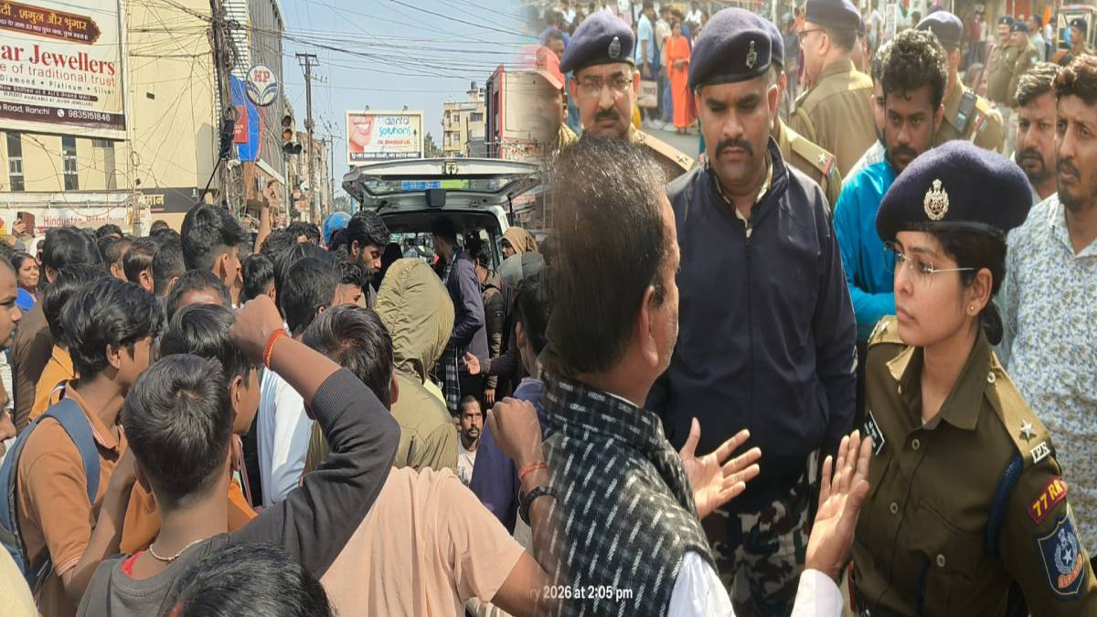 रांची में लूटपाट के दौरान हत्या,गुस्साये लोगों ने किया लालपुर चौक जाम  