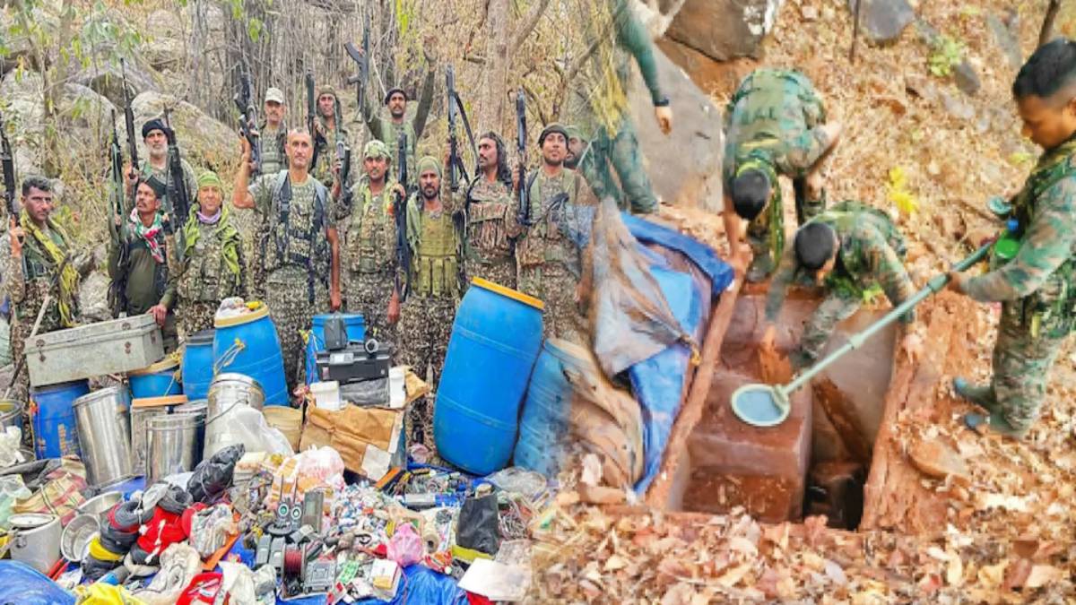 जंगल में तबाही का सामान बरामद,सुरक्षा बल के जवानों के हाथ लगा नक्सलियों का तहखाना