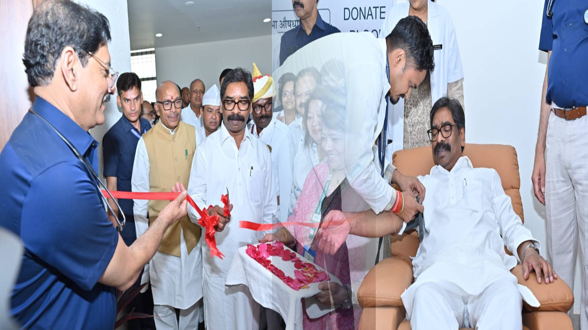 विधानसभा में रक्तदान शिविर, सीएम हेमंत ने खुद रक्त देकर किया शुभारंभ