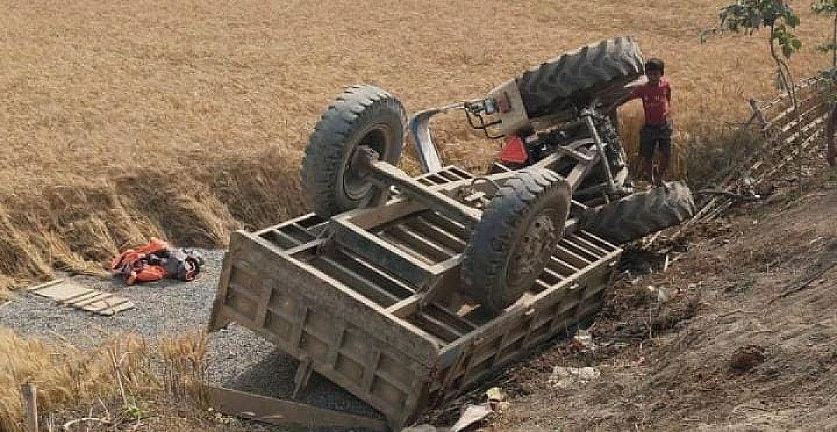 साहिबगंज में दर्दनाक सड़क हादसा,ट्रैक्टर की चपेट में आकर बाइक सवार की मौके पर मौत