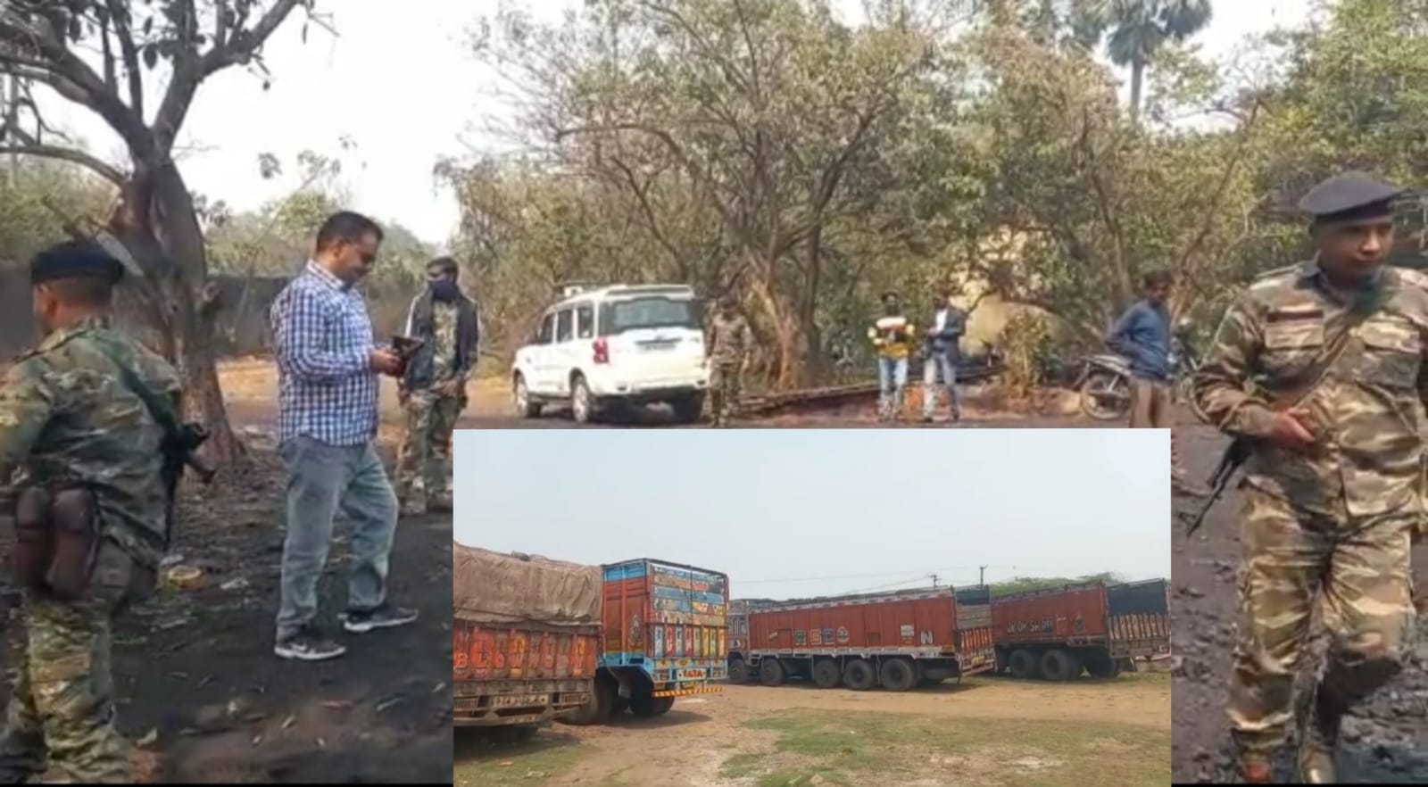  अवैध भट्ठे में छापेमारी, आठ  ट्रक सहित एक  हिरासत में