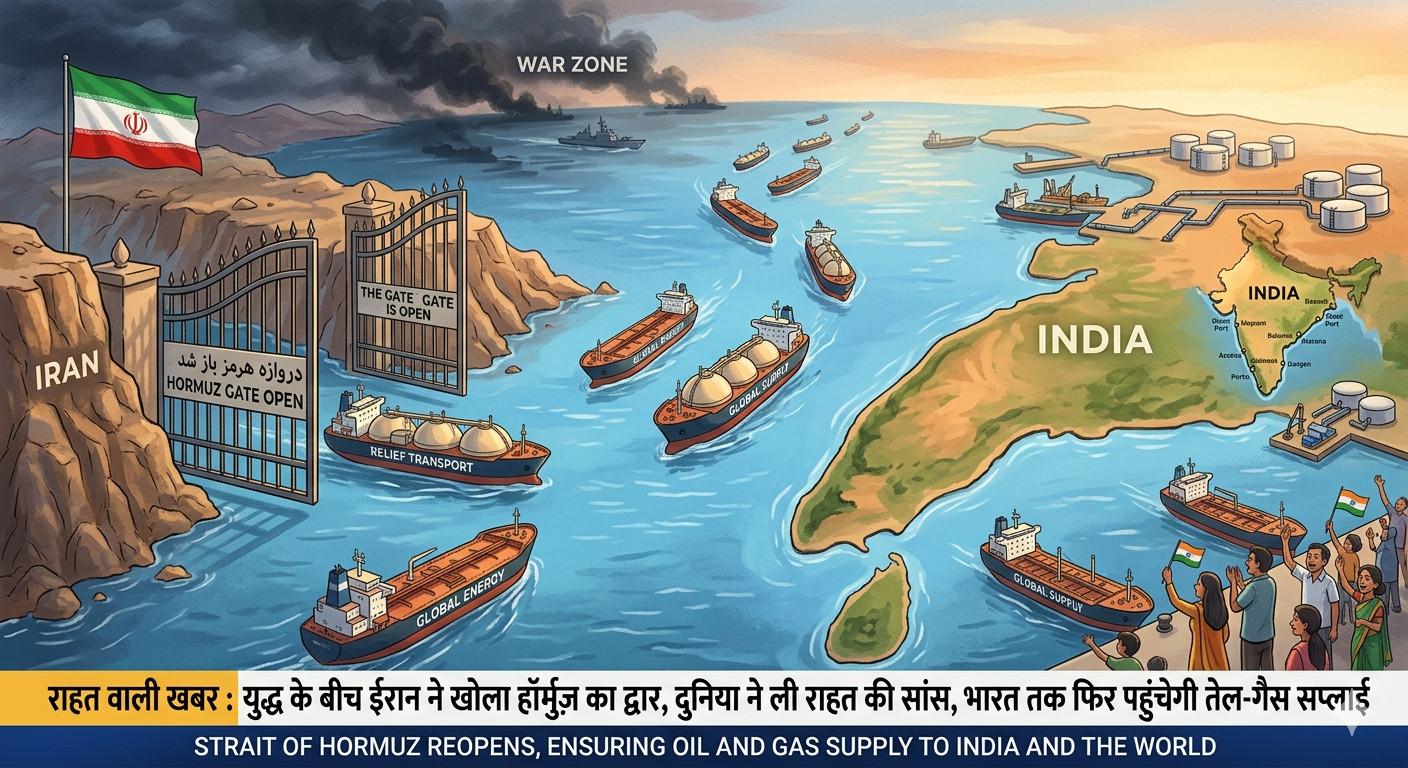 राहत वाली खबर : युद्ध के बीच ईरान ने खोला हॉर्मुज़ का द्वार, दुनिया ने ली राहत की सांस, भारत तक फिर पहुंचेगी तेल-गैस सप्लाई.