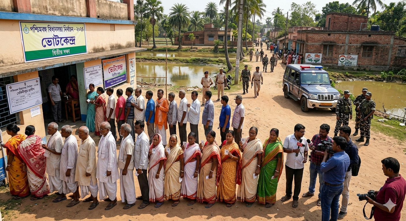 पश्चिम बंगाल विधानसभा चुनाव LIVE: 11 बजे तक 40% मतदान, TMC-BJP में झड़प