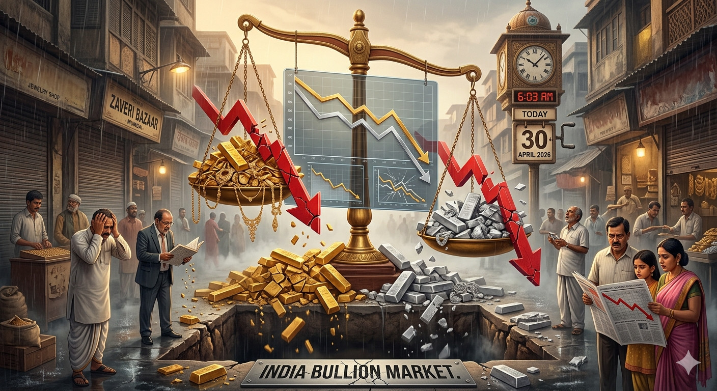 सोना-चांदी: भारत के सराफा बाजार में सोना और चांदी दोनों का रेट लुढ़का! जानिए आज का दाम