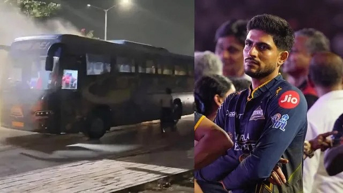 गुजरात टाइटंस कैंप में अफरा-तफरी! टीम बस में लगी आग, खिलाड़ियों की जान बची