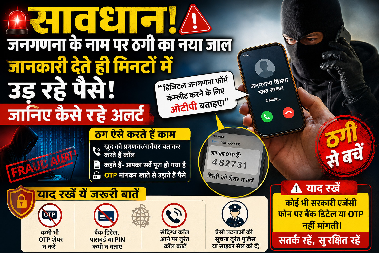 सावधान! जनगणना के नाम पर ठगी का नया जाल, जानकारी देते ही मिनटों में उड़ रहे पैसे,जानिए कैसे रहे अलर्ट