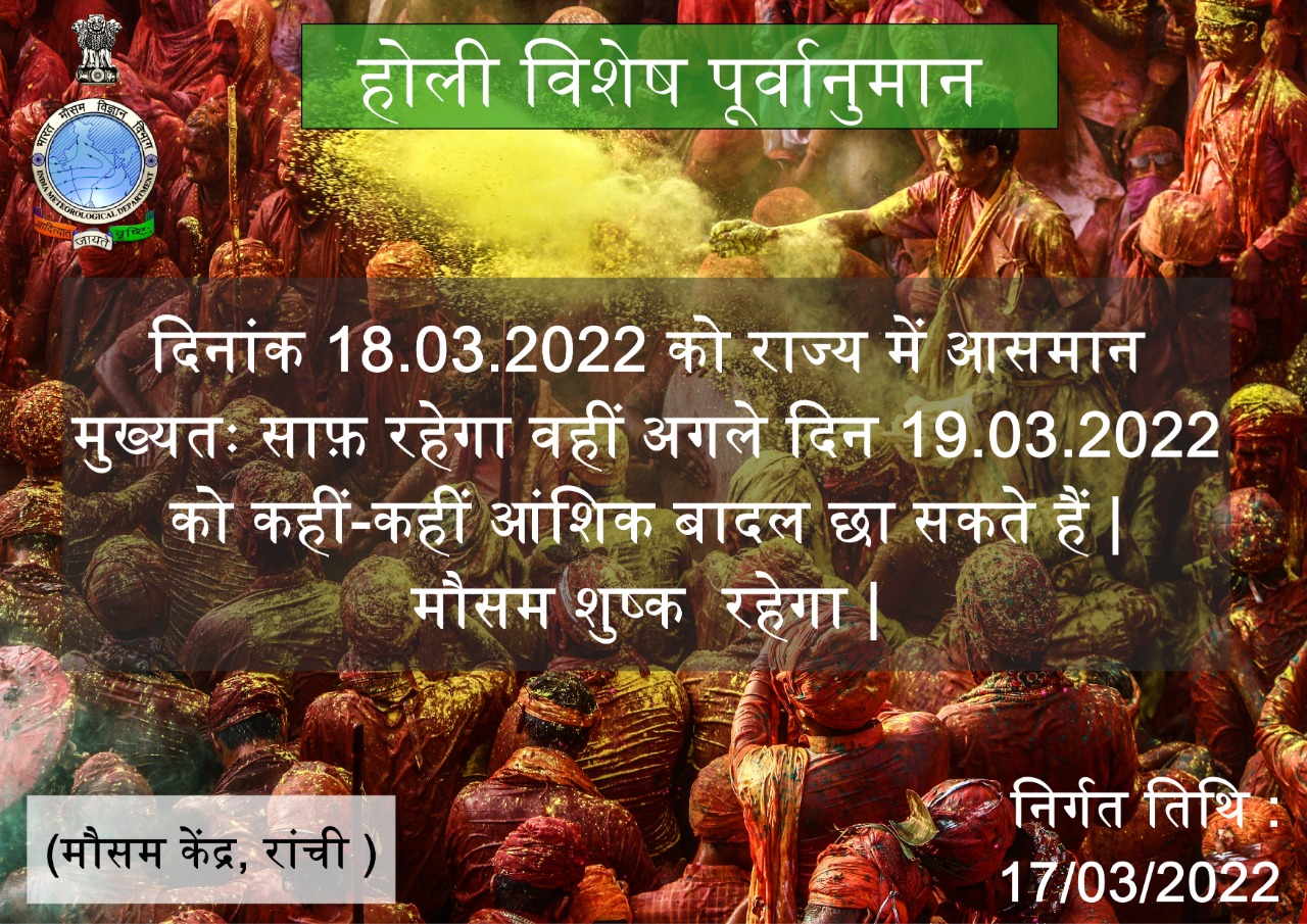 मूड में है मौसम, होली के दिन हो सकती है बारिश