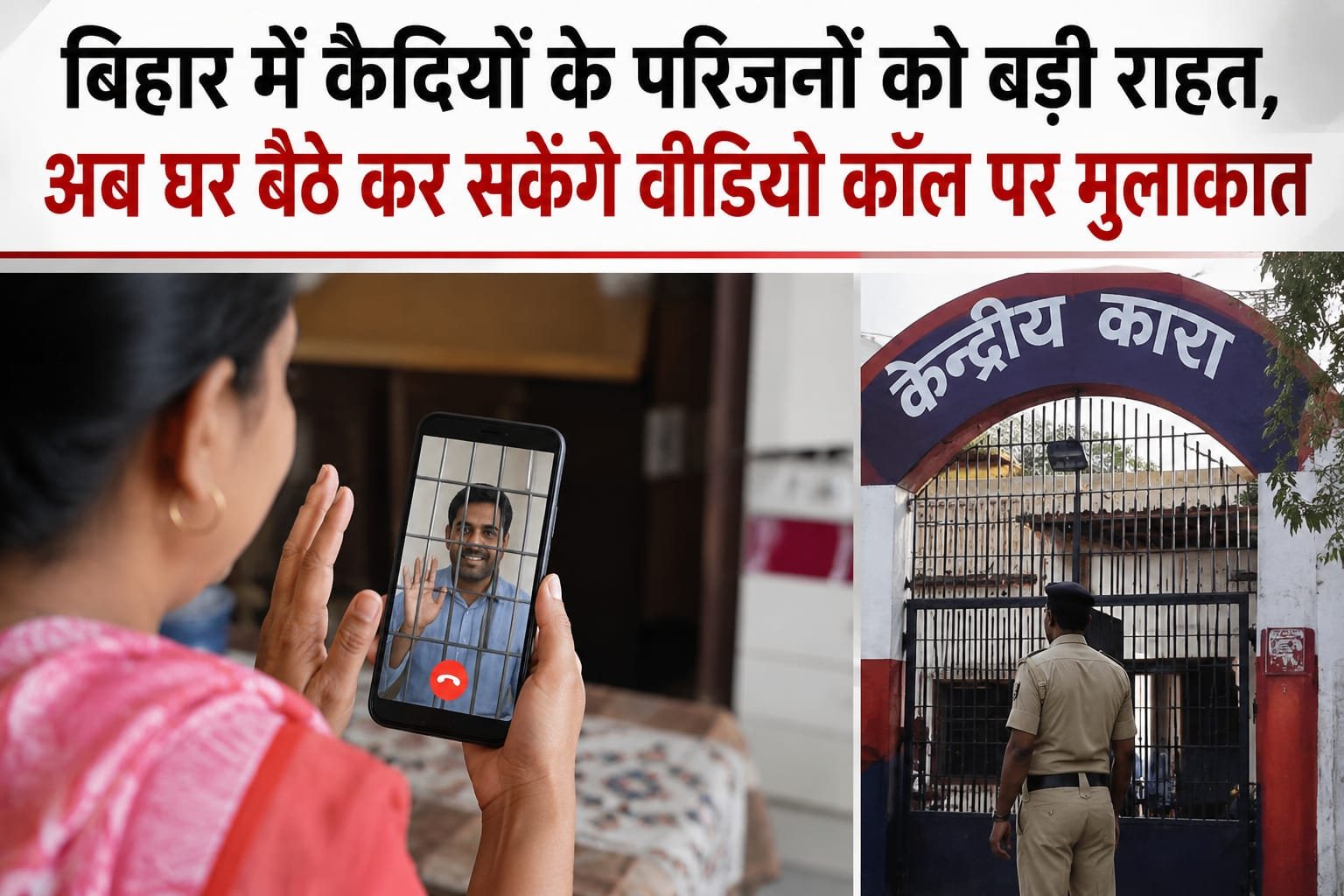 बिहार में कैदियों के परिजनों को बड़ी राहत, अब घर बैठे कर सकेंगे वीडियो कॉल पर मुलाकात,कैसे पढ़ें 