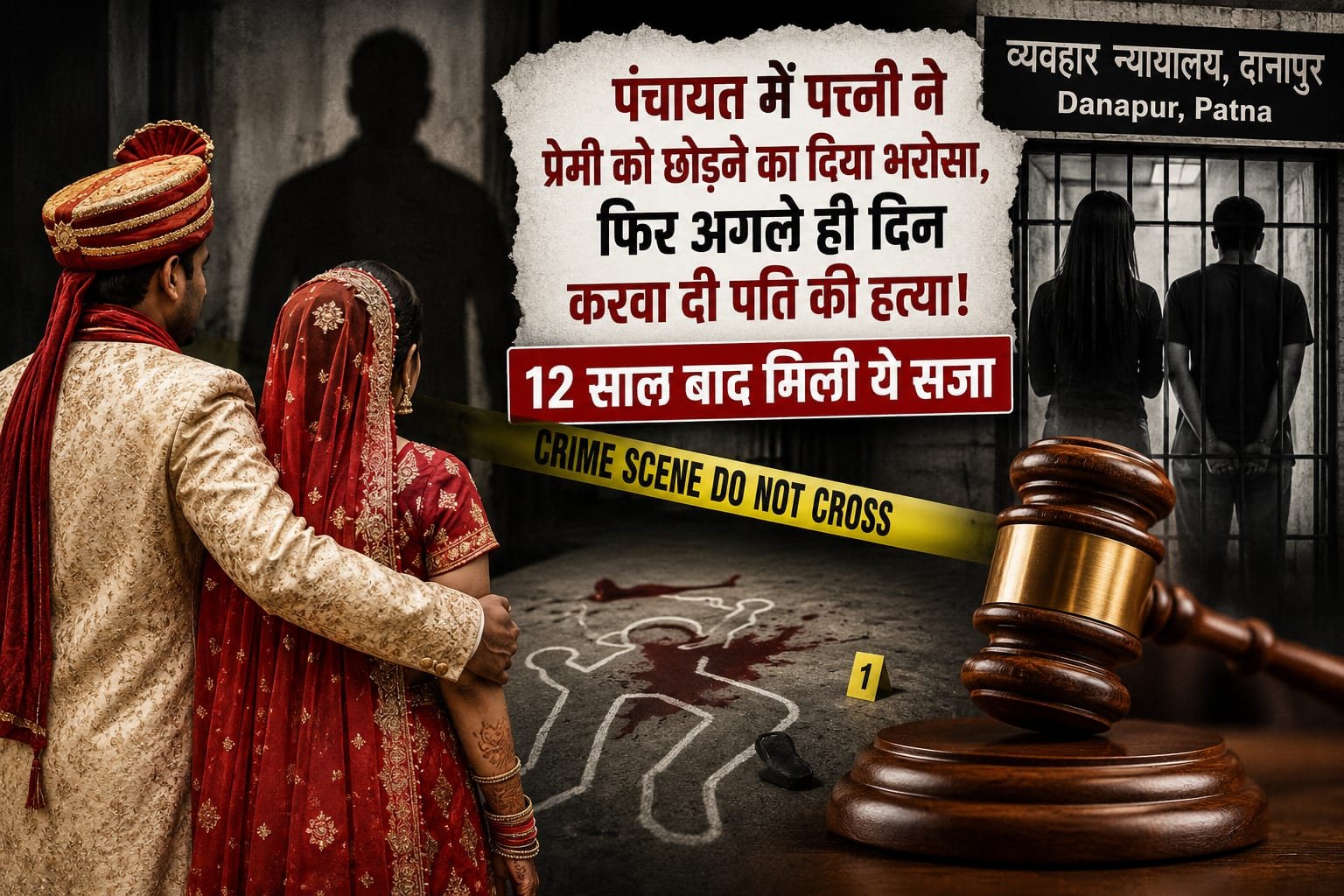 पत्नी ने प्रेमी को छोड़ने का दिया भरोसा, फिर अगले ही दिन पति की करवा दी हत्या, 12 साल बाद मिली ये सजा