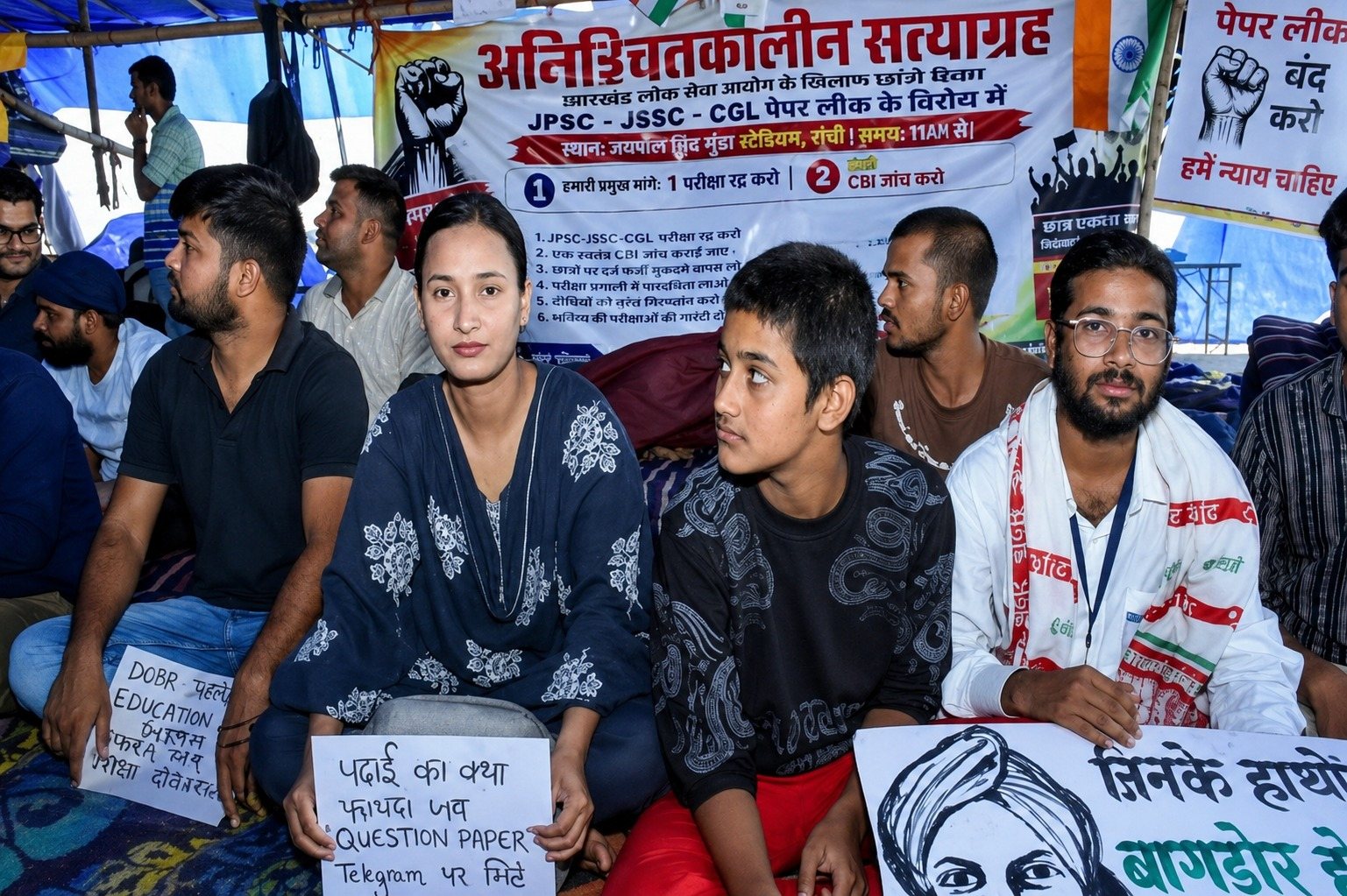 JPSC-JSSC परीक्षा विवाद: 19वें दिन भी छात्रों का धरना जारी, सीएम से सीधी वार्ता की मांग