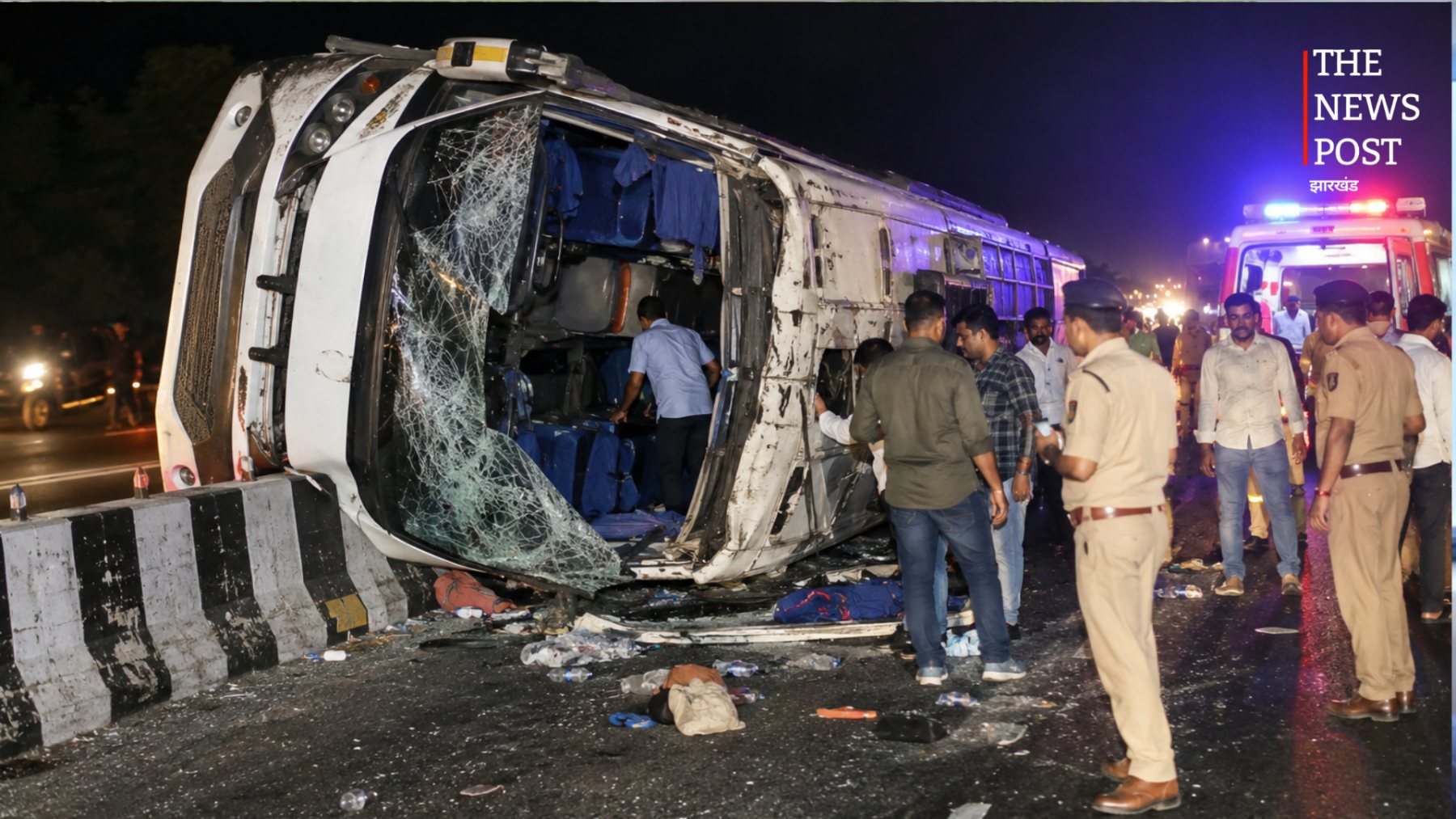 बिहार के औरंगाबाद में NH-19 पर बड़ा हादसा, पर्यटकों से भरी बस पलटी, 13 घायल