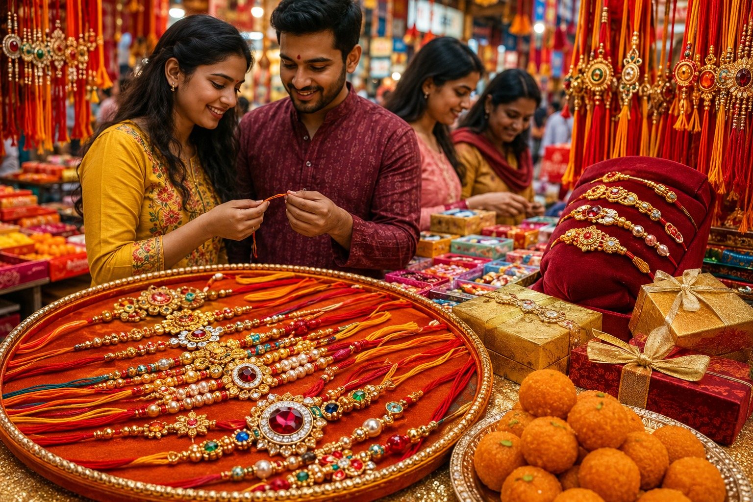 बिहार में राखी बाजार गुलजार, 9.50 लाख की राखी बनी आकर्षण, 300 करोड़ के कारोबार का अनुमान
