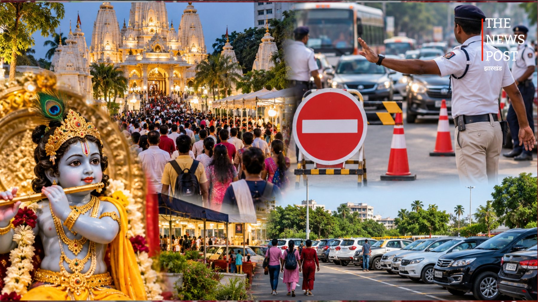 जन्माष्टमी पर पटना ISKCON मंदिर जाने से पहले देखें ट्रैफिक प्लान, इन रास्तों पर एंट्री बंद, यहां मिलेगी पार्किंग
