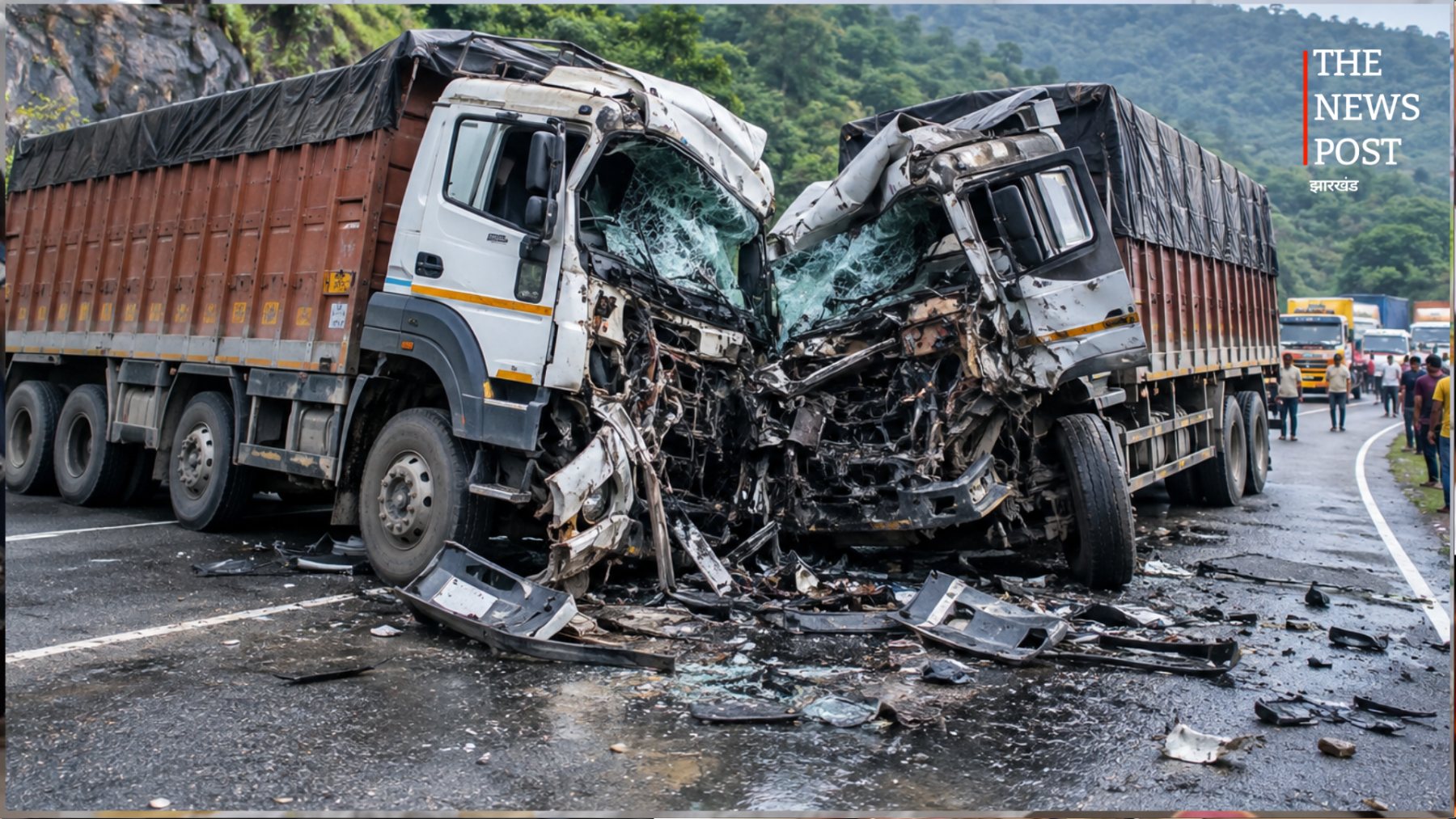 कोडरमा घाटी में भीषण सड़क हादसा: दो ट्रेलरों की आमने-सामने टक्कर, चालक की हुई मौत
