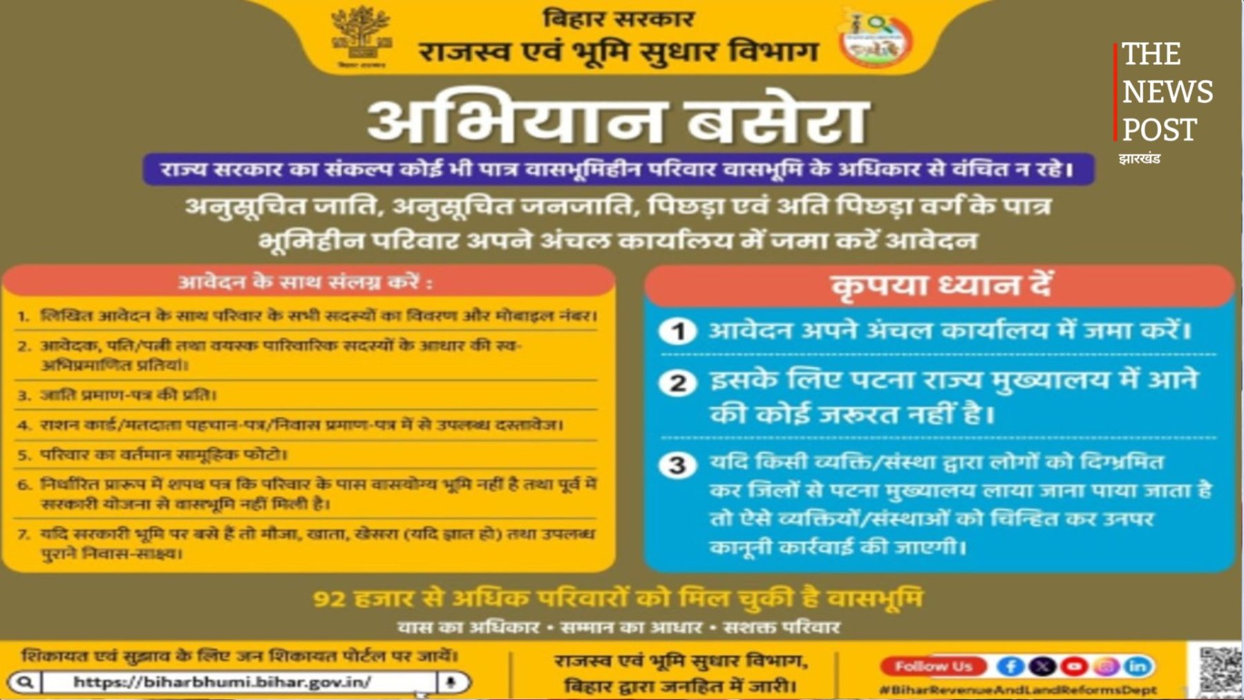 बिहार में भूमिहीन परिवारों के लिए खुशखबरी! सरकार देगी ज़मीन, जानें आवेदन का तरीका