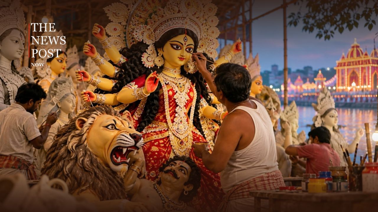 मां के स्वागत को तैयार देश, दुर्गा प्रतिमाओं को दिया जा रहा आखिरी स्पर्श