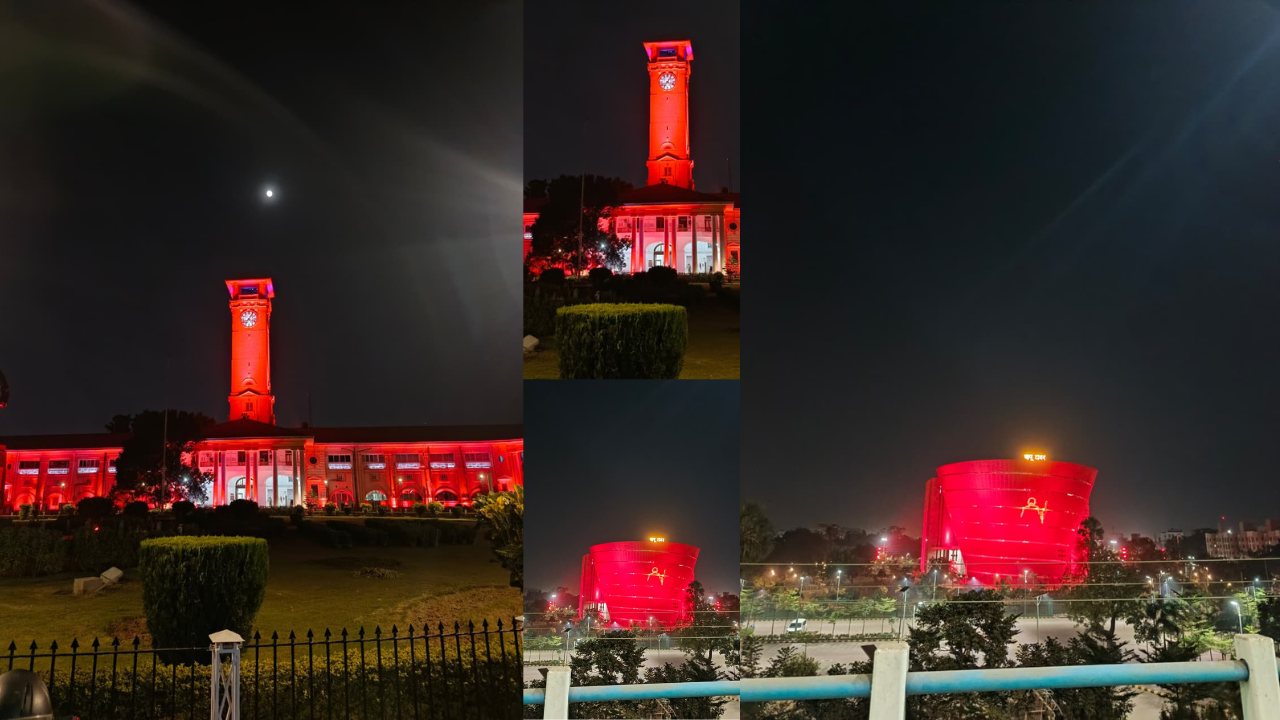 रविवार की शाम लाल रौशनी से जगमगाया मुख्य सचिवालय - बापू टावर समेत अन्य सरकारी भवन, जानें क्या है कारण...